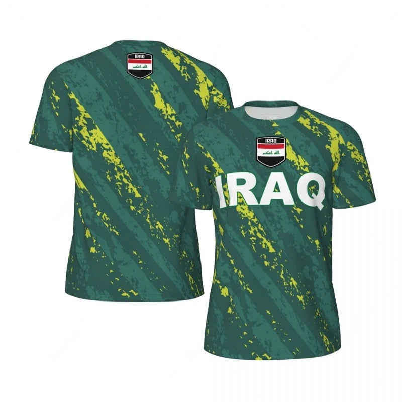 Iraq Flag 3D Print T-Shirt – National Emblem | Oversized Unisex | Kids & Adults | World Cup 2026 Fan