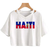 Haiti Flag Y2K Crop Top – Women's Kawaii Korean Fashion | XS to XXL