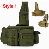 Fishing Tackle Backpack – Multi-Pocket Nylon Sling Bag with Rod Holder for Fly Fishing & Outdoor Travel