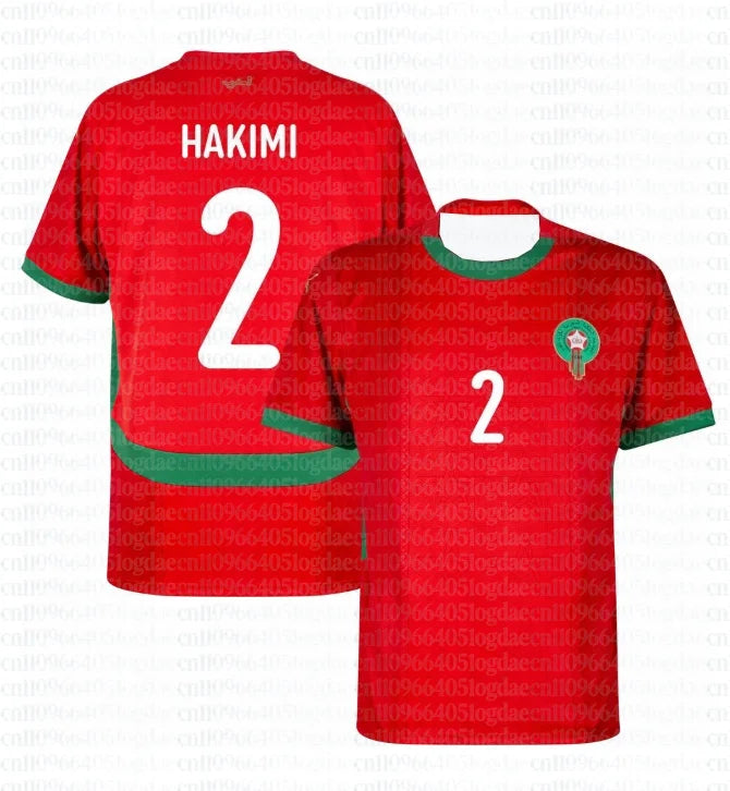 Morocco 2026 Home Jersey – Hakimi No.2 | Men's & Kids' Football Fan Outfit | Breathable Polyester | S-6XL