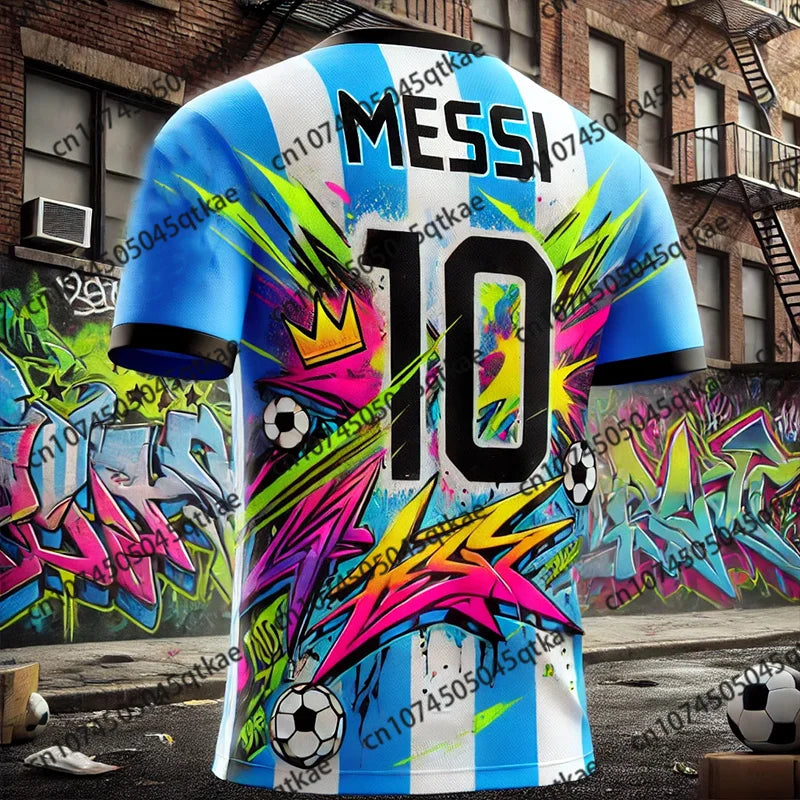 Messi #10 Graffiti 2-Piece Set 2026 – Jersey & Shorts | Oversize Unisex | Kids & Adults | World Cup