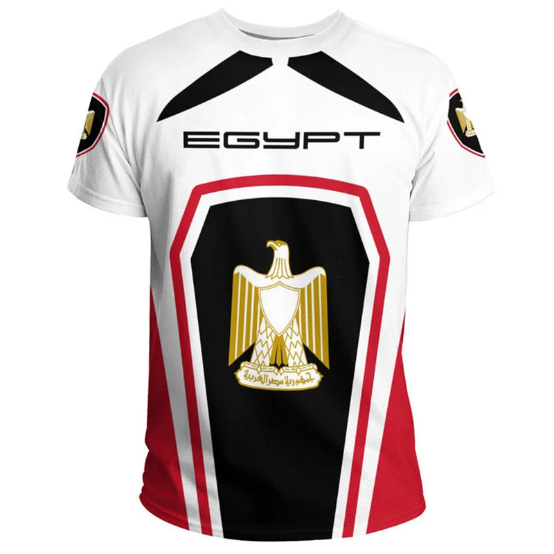 Egypt Flag 3D Print T-Shirt – Egyptian National Emblem | Oversized Unisex | XXS-4XL | World Cup 2026 Fan