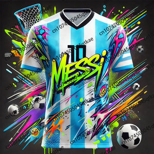 Messi #10 Graffiti 2-Piece Set 2026 – Jersey & Shorts | Oversize Unisex | Kids & Adults | World Cup