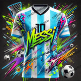 Messi #10 Graffiti 2-Piece Set 2026 – Jersey & Shorts | Oversize Unisex | Kids & Adults | World Cup