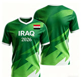 Iraq Style 2026 Special Fan Jersey, Green Flag Print Soccer Shirt, Lightweight Breathable Sports Top for Men, Fans & Collectors