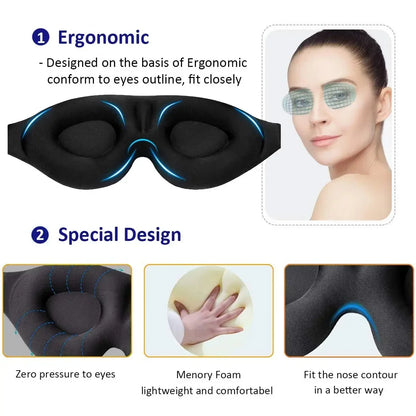 Sleep Mask Contoured Cup Blindfold Concave Night Eye Mask Block Out Light