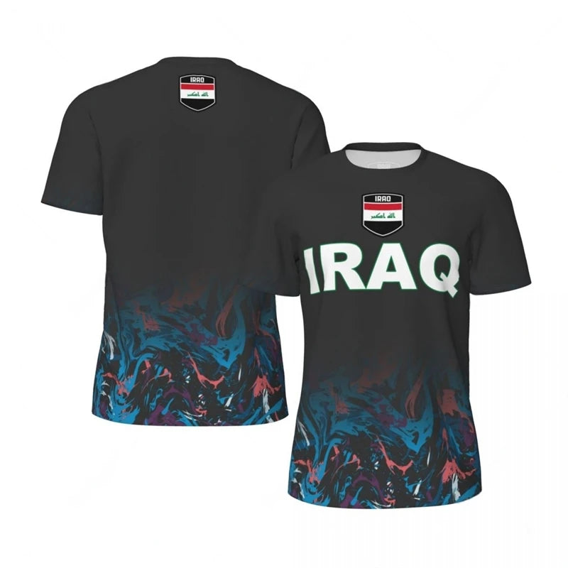 Iraq Flag 3D Print T-Shirt – National Emblem | Oversized Unisex | Kids & Adults | World Cup 2026 Fan