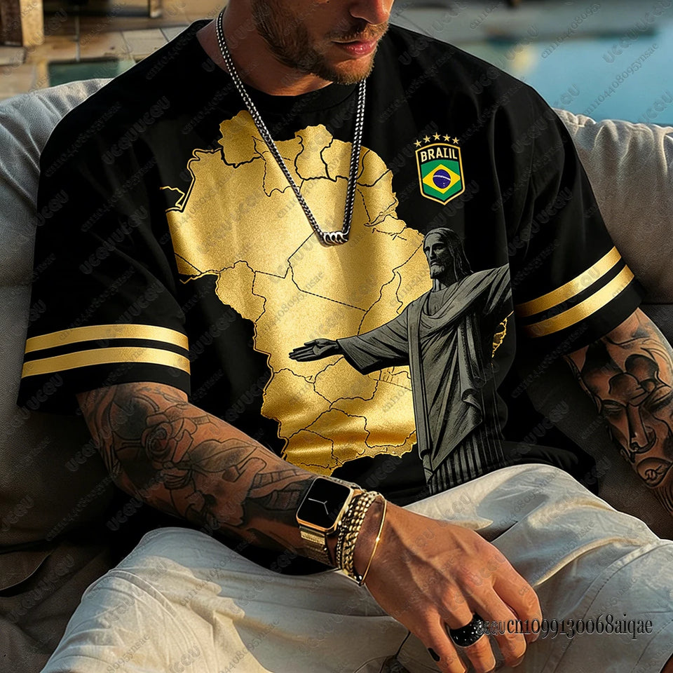 Brazil 2026 Football Jersey – Classic Short Sleeve Sports T-Shirt for Men (10 Colors, XXS-6XL)