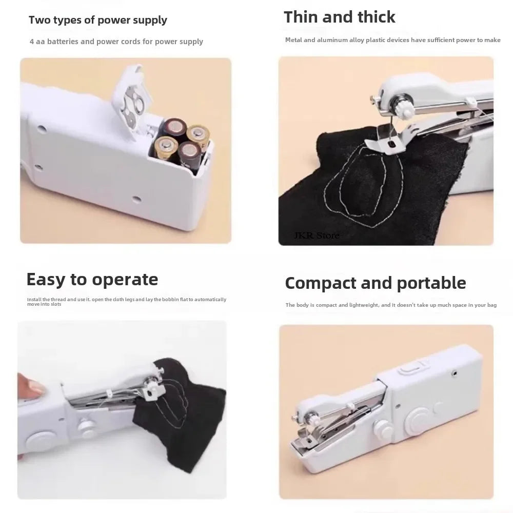 Hand Sewing Machine for Home Portable Mini Sewing Machine Handheld Electric Sewing Machine With Bobbin DIY Apparel Supplies Arts