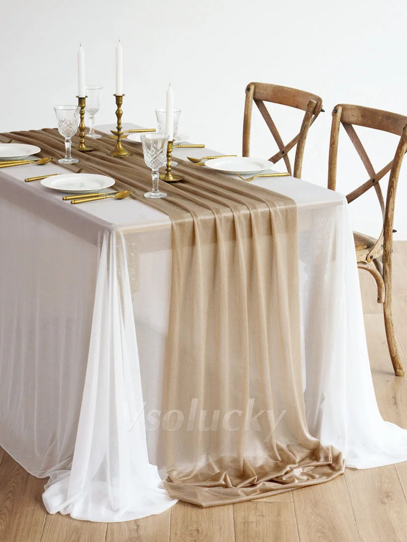 Table Runner Luxury Sheer for Wedding Rustic Boho Party Bridal Shower Birthday Christmas Decorations