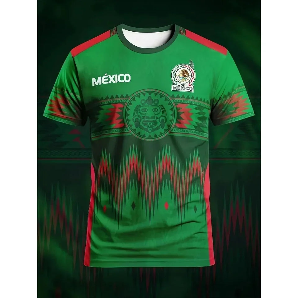 Mexico Football Jersey T-Shirt 2026 – 3D Print | Unisex | Kids & Adults | Quick-Dry