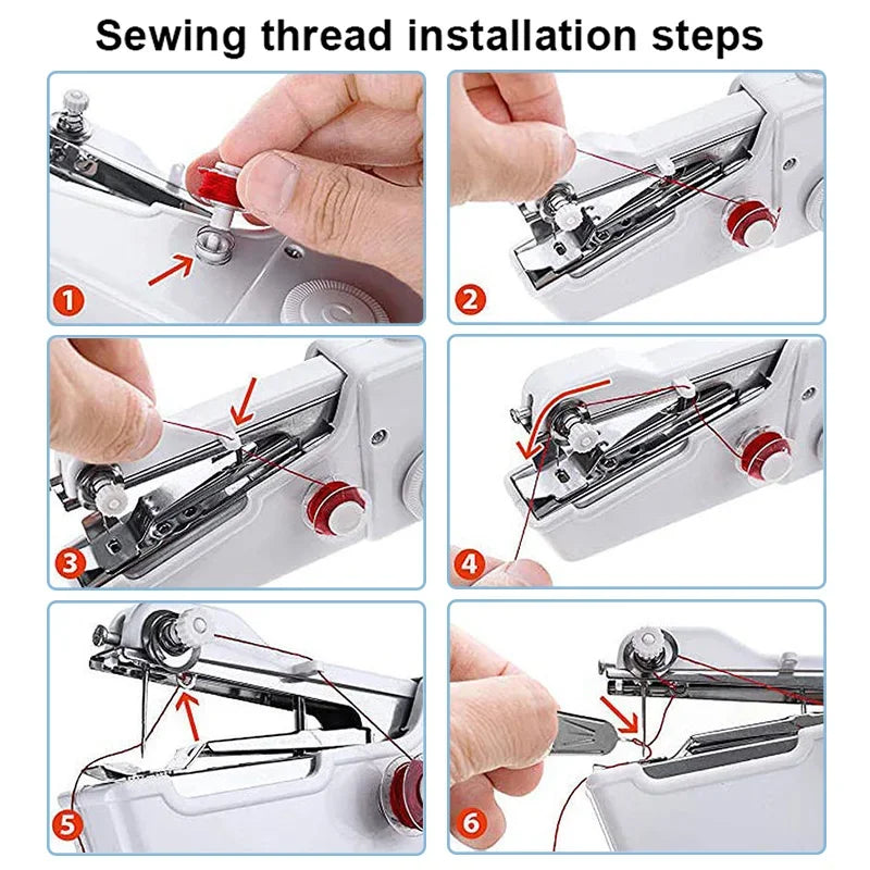 Portable Sewing Machine Manual Handheld Rope-free Electric Quick Build DIY Apparel Supplies Arts Crafts Home Garden Mini