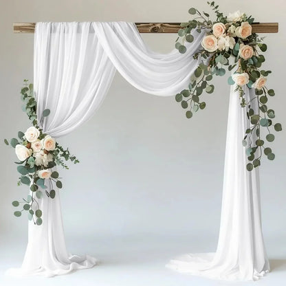 White Wedding 75cm X 6M Tulle Arch Draping Fabric Backdrop 28.7" X 20FT Sheer Drapes Fabric for Wedding Ceremony Birthday Party