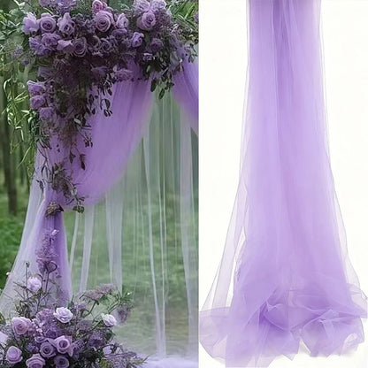 White Wedding 75cm X 6M Tulle Arch Draping Fabric Backdrop 28.7" X 20FT Sheer Drapes Fabric for Wedding Ceremony Birthday Party