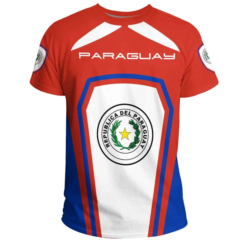 Paraguay Flag 3D Print T-Shirt 2026 – National Emblem Graphic Tee | Unisex | Kids & Adults (100-160, XXS-6XL)
