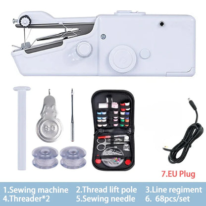Portable Sewing Machine Manual Handheld Rope-free Electric Quick Build DIY Apparel Supplies Arts Crafts Home Garden Mini