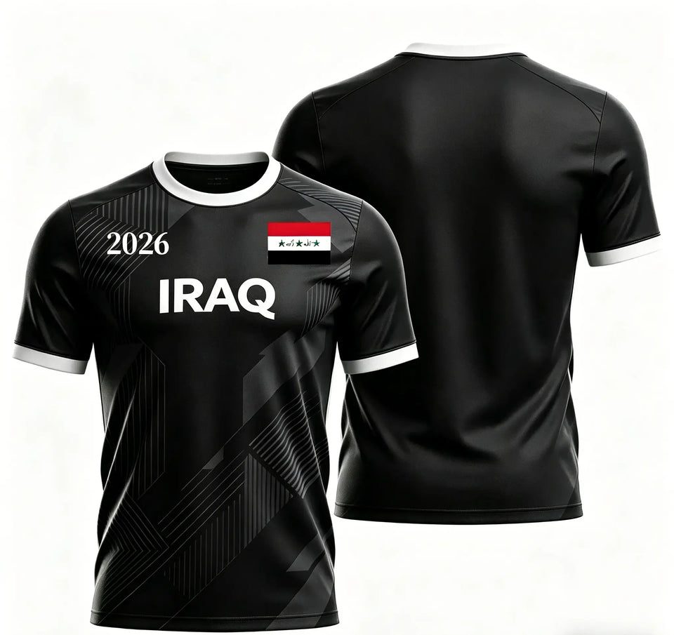 Iraq Style 2026 Special Fan Jersey, Green Flag Print Soccer Shirt, Lightweight Breathable Sports Top for Men, Fans & Collectors