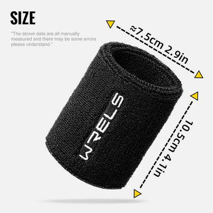 WRELS Wristband Sweatband Absorbent Thick Terry Cloth Gym Fitness Basketball Tennis Yoga Weightlifting Running Sport Wrist Band