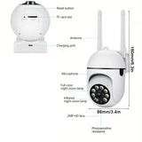 A7 Electronic WiFi Home Security Camera – 1080P 360° with Night Vision, Two-Way Audio & Motion Detection