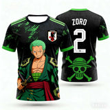 2026 Japan One Piece Luffy Football Jersey T-shirt Kids Football Special Jersey Kit Adult Men's Quick-Drying Sweatshirt