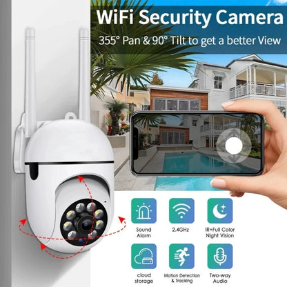 8MP Outdoor Electronic Security Camera – WiFi PTZ with Night Vision & Two-Way Audio