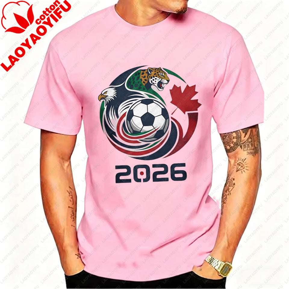 World Cup 2026 Soccer T-Shirt – USA Canada Mexico | Eagle & Jaguar Graphic Tee | XS to XXXL