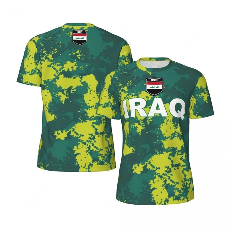 Iraq Flag 3D Print T-Shirt – National Emblem | Oversized Unisex | Kids & Adults | World Cup 2026 Fan