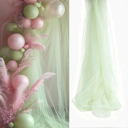 White Wedding 75cm X 6M Tulle Arch Draping Fabric Backdrop 28.7" X 20FT Sheer Drapes Fabric for Wedding Ceremony Birthday Party