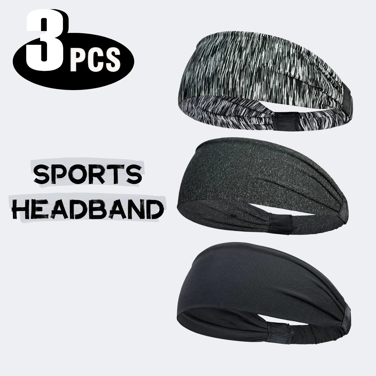 1/3PCS Sports Headbands For Men Woman Gym Yoga Sweat Hair Bands Soft Elastic Hairbands Stretch Outdoor Sport Sweatbands