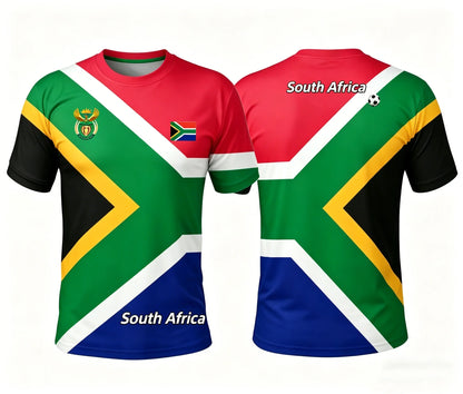 South Africa Football T-Shirt – 3D Flag Print | Loose Fit | Unisex | S to 6XL