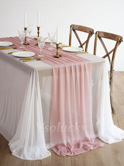 Table Runner Luxury Sheer for Wedding Rustic Boho Party Bridal Shower Birthday Christmas Decorations