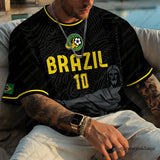 Brazil 2026 Football Jersey – Classic Short Sleeve Sports T-Shirt for Men (10 Colors, XXS-6XL)