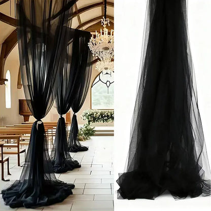 White Wedding 75cm X 6M Tulle Arch Draping Fabric Backdrop 28.7" X 20FT Sheer Drapes Fabric for Wedding Ceremony Birthday Party
