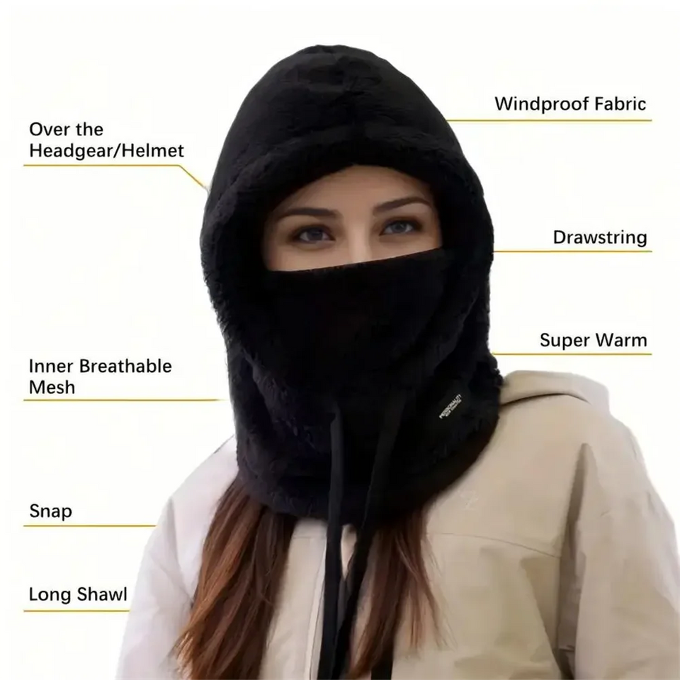 Winter Faux Fur Hat with Removable Face Mask – Windproof Cotton Trapper Hat for Men & Women (5 Colors)