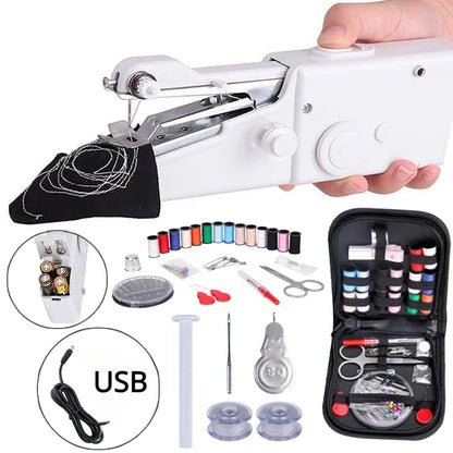 Portable Sewing Machine Manual Handheld Rope-free Electric Quick Build DIY Apparel Supplies Arts Crafts Home Garden Mini