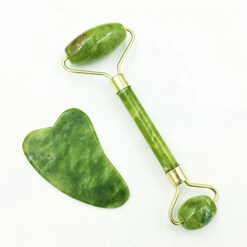 Planche Gua Sha Jade Naturel – Massage Visage & Corps