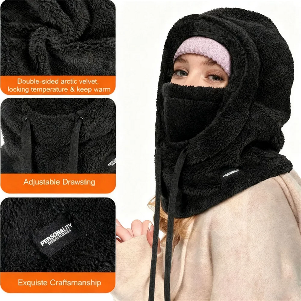 Winter Faux Fur Hat with Removable Face Mask – Windproof Cotton Trapper Hat for Men & Women (5 Colors)