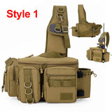 Fishing Tackle Backpack – Multi-Pocket Nylon Sling Bag with Rod Holder for Fly Fishing & Outdoor Travel
