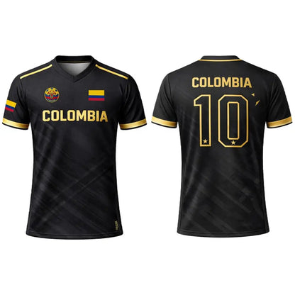 2026 New Columbia Flag Print Soccer Jersey Men's Breathable Sports V-neck T-Shirt Unisex Training Casual Streetwear Fan Gift Top