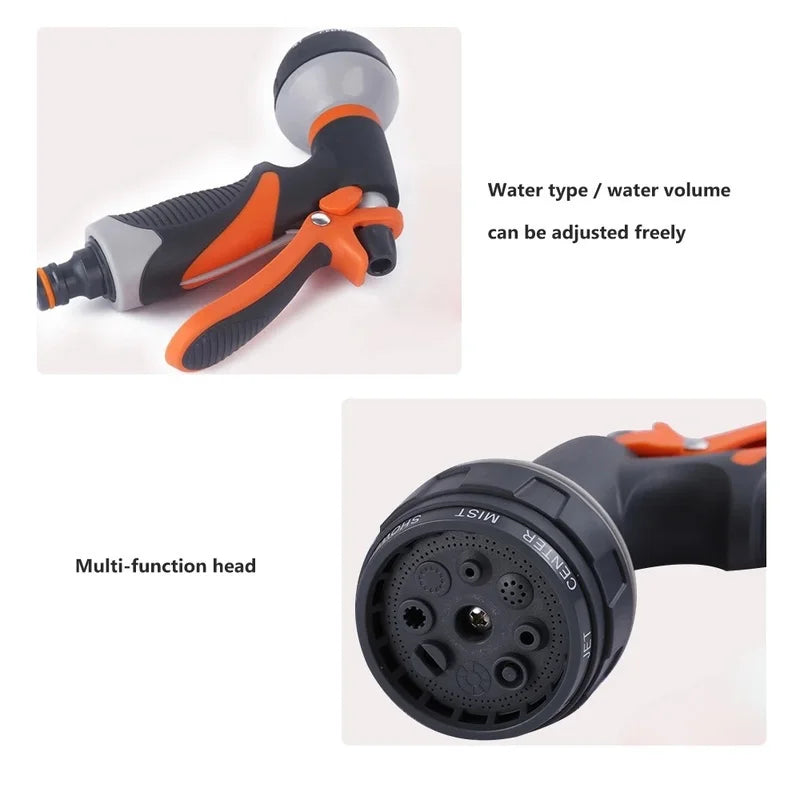 8-Function Garden & Car Wash Water Spray Gun – Adjustable High Pressure Hose Nozzle