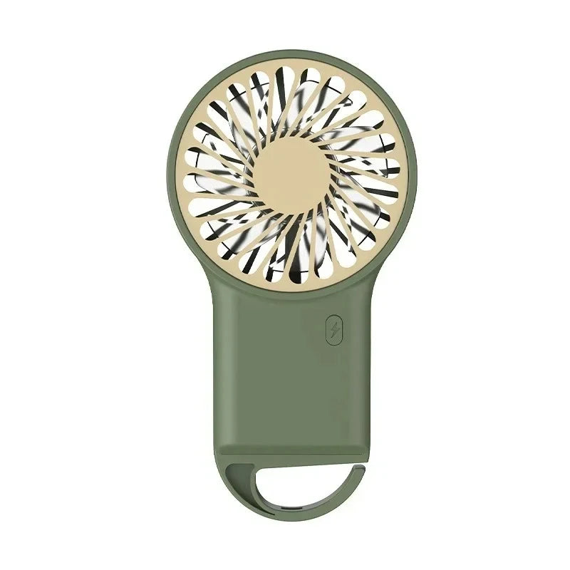Cartoon Foldable Mini Fan USB Rechargeable Handheld Desktop Fan with Hook Portable Cooling Fan for Outdoor Travel Home Office