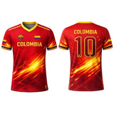 2026 New Columbia Flag Print Soccer Jersey Men's Breathable Sports V-neck T-Shirt Unisex Training Casual Streetwear Fan Gift Top