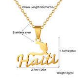 Fashion Best-selling Stainless Steel Enamel Haiti Necklace Unisex Geometric Titanium Steel Pendant Couple Necklaces