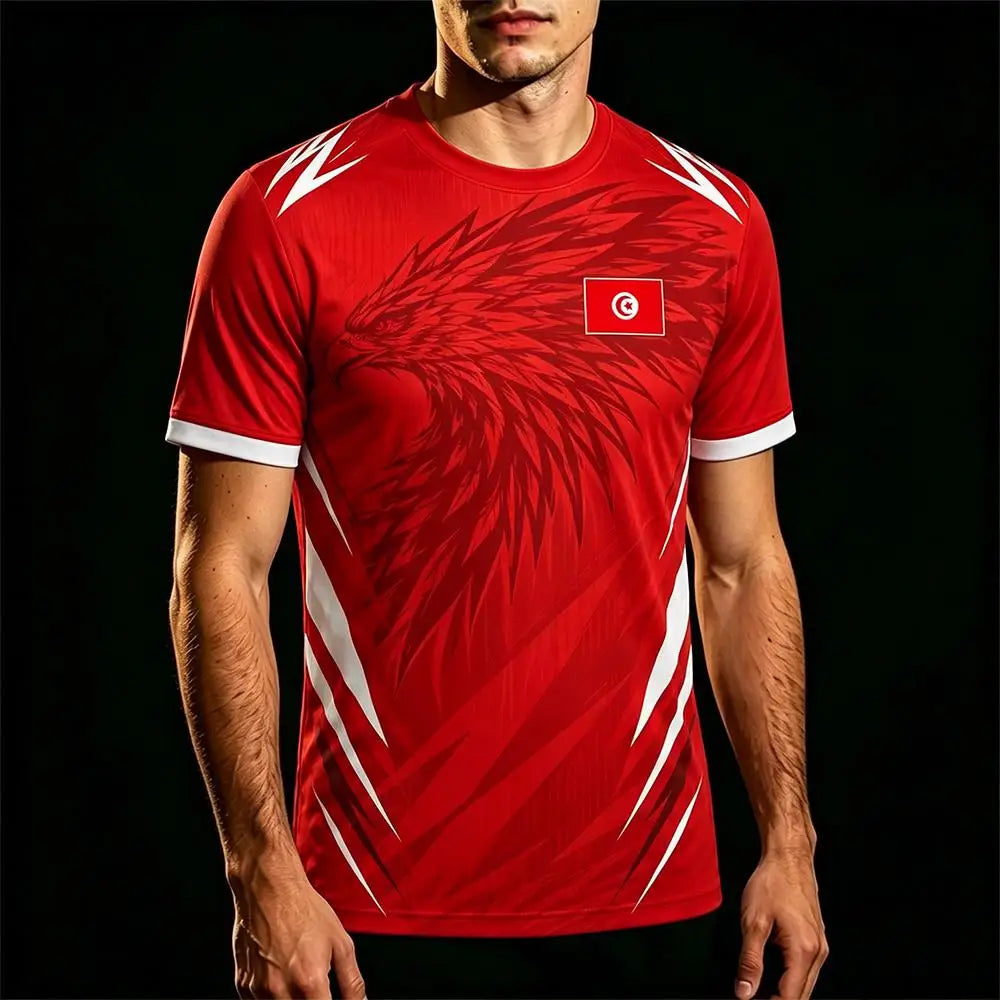 Tunisia Football Fan Jersey 2026 – 3D Flag Print | Breathable Quick-Dry | Unisex | World Cup 2026