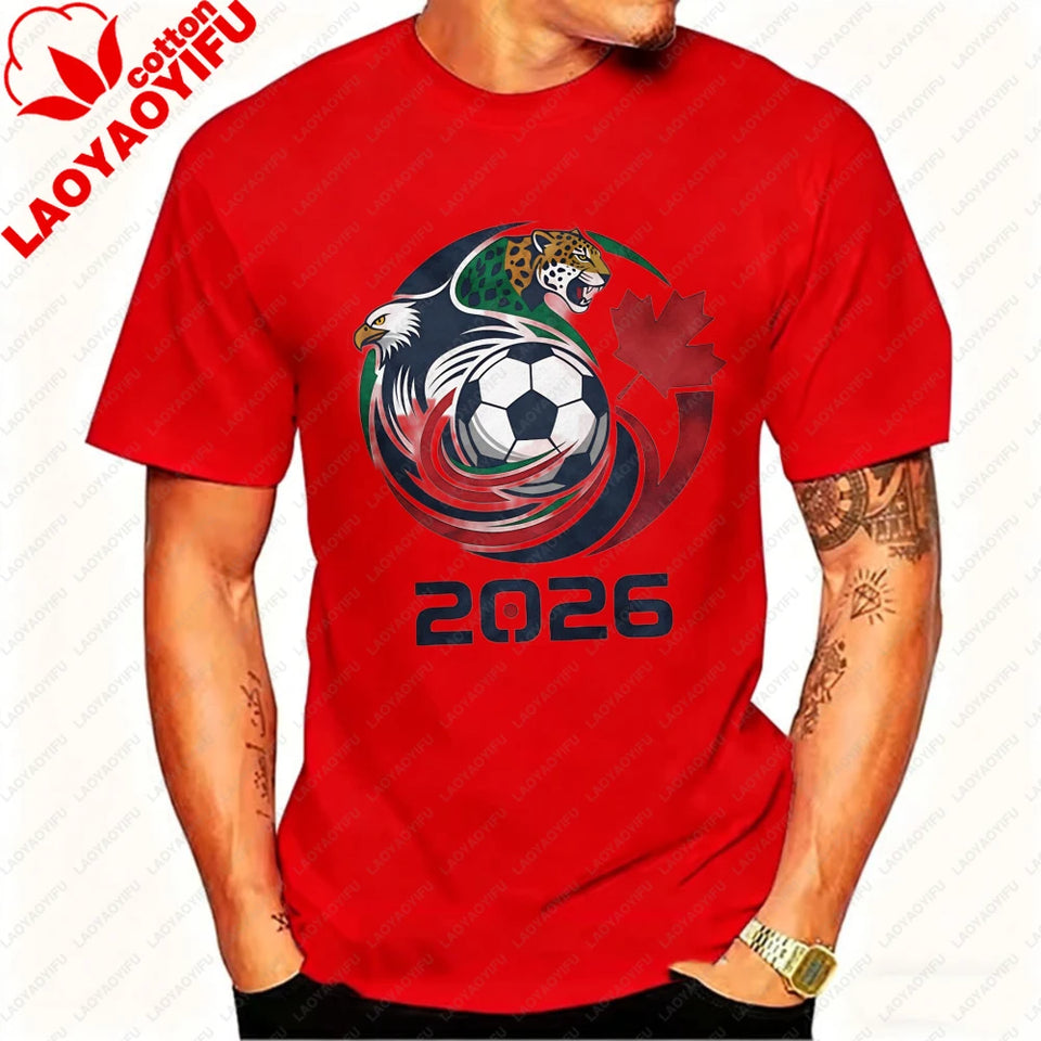 World Cup 2026 Soccer T-Shirt – USA Canada Mexico | Eagle & Jaguar Graphic Tee | XS to XXXL