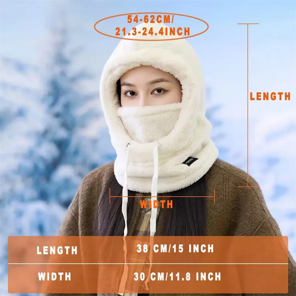 Winter Faux Fur Hat with Removable Face Mask – Windproof Cotton Trapper Hat for Men & Women (5 Colors)