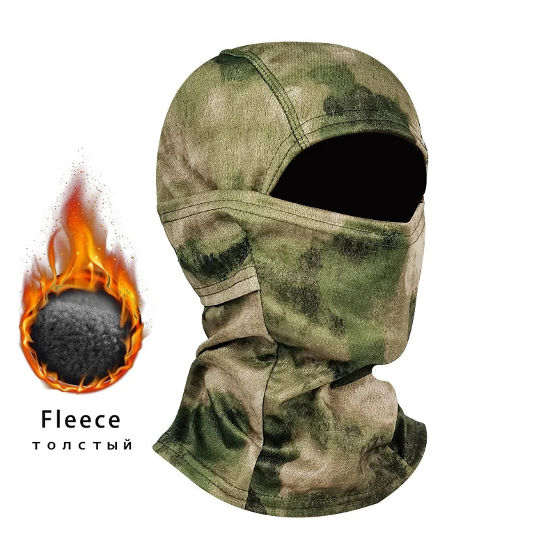 Winter Fleece Warm Camouflage Balaclava Outdoor Cold-proof Ski Cycling Full Face Mask Motorcycle Mask Helmet Lining
