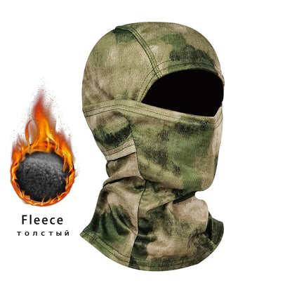 Winter Fleece Warm Camouflage Balaclava Outdoor Cold-proof Ski Cycling Full Face Mask Motorcycle Mask Helmet Lining