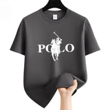 Men's Summer Fashion Brand Clothing Ralph Laurent polo Casual Business Shorts  Loose Sleeve Versatile Round Neck T-Shirt  Breathable T-Shirt