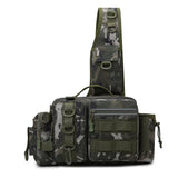 Fishing Tackle Backpack – Multi-Pocket Nylon Sling Bag with Rod Holder for Fly Fishing & Outdoor Travel